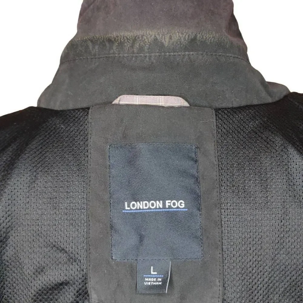 London Fog Men’s Auburn Zip-Front Golf Jacket Dark Brown Large